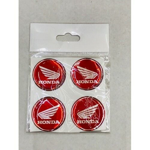 Moto Express 2021 SÜPER HONDA 3D DAMLA LOGO STICKER 4'LÜ 3.5 CM ÇAP 2 RENKTE