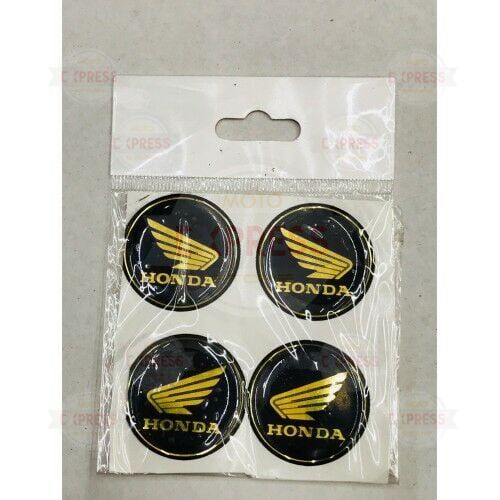 HONDA 3D DAMLA LOGO STICKER 4'LÜ 3.5 CM ÇAP 2 RENKTE KROM-SİYAH