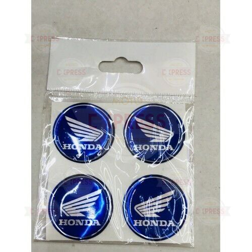 HONDA 3D DAMLA LOGO STICKER 4'LÜ 3.5 CM ÇAP 2 RENKTE KROM-KIRMIZI