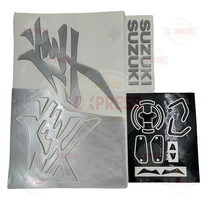 Suzuki Hayabusa Gen 3 3D Kabartma Logo Seti Gri