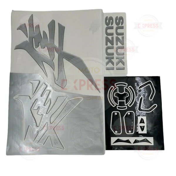 Suzuki Hayabusa Gen 3 3D Kabartma Logo Seti Gri