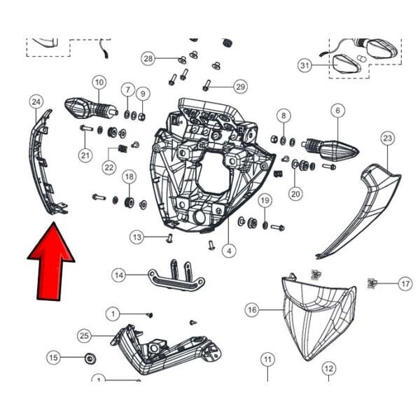 Tvs Raider 125 Sağ Far Yanı Kafa Grenajı Paneli Mavi A