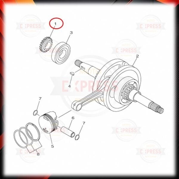 Yamaha RayZR125 Sağ Krank Dişlisi A