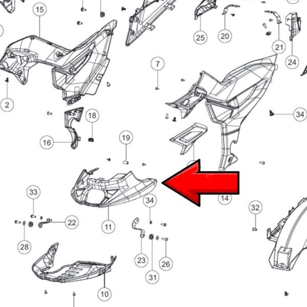 Tvs Raider 125 Alt Sakal Çene Grenajı Üst Parça Sarı A