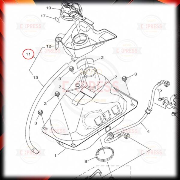Yamaha Nmax125 Nmax155 2015-2019 Depo Üst Plastik ve Tahliye Hortumu
