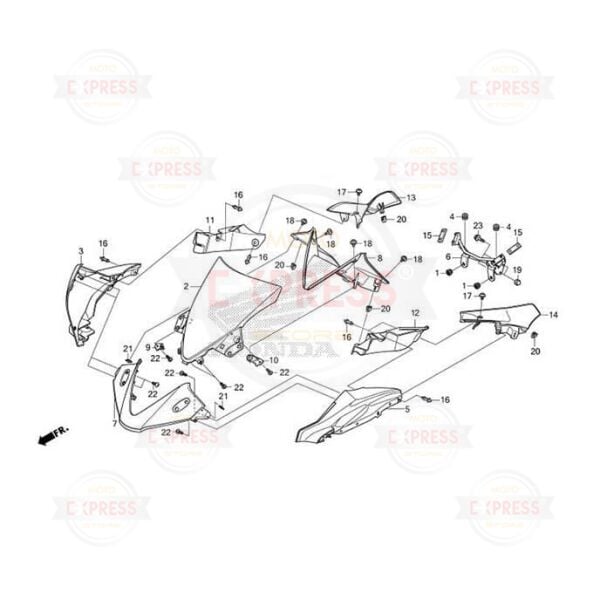 Honda CBR250R 2011-2013 CBR125R Sağ Far Yan Grenajı Paneli Siyah A