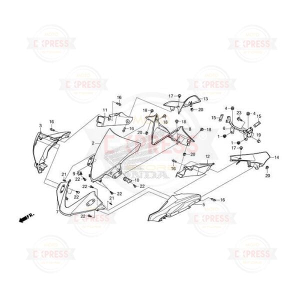 Honda CBR125R 2011-2017 Sağ Far Yanı Grenajı Paneli Beyaz A