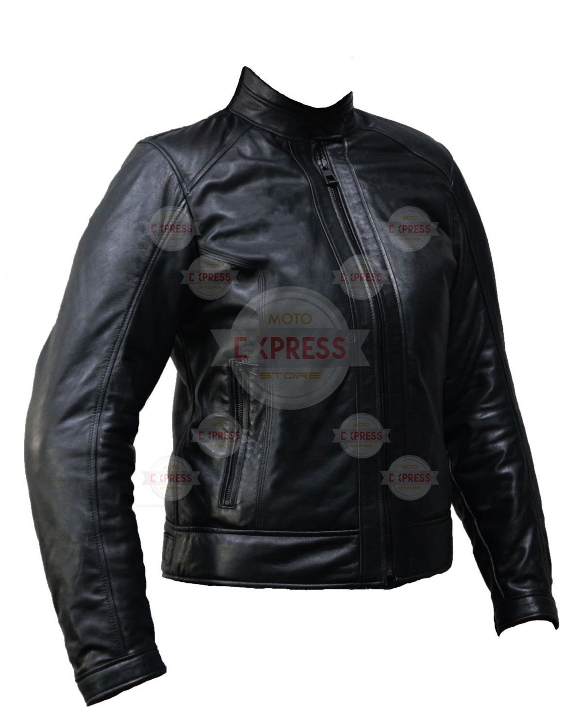 Vexo Moto Deri Kadın Mont Siyah