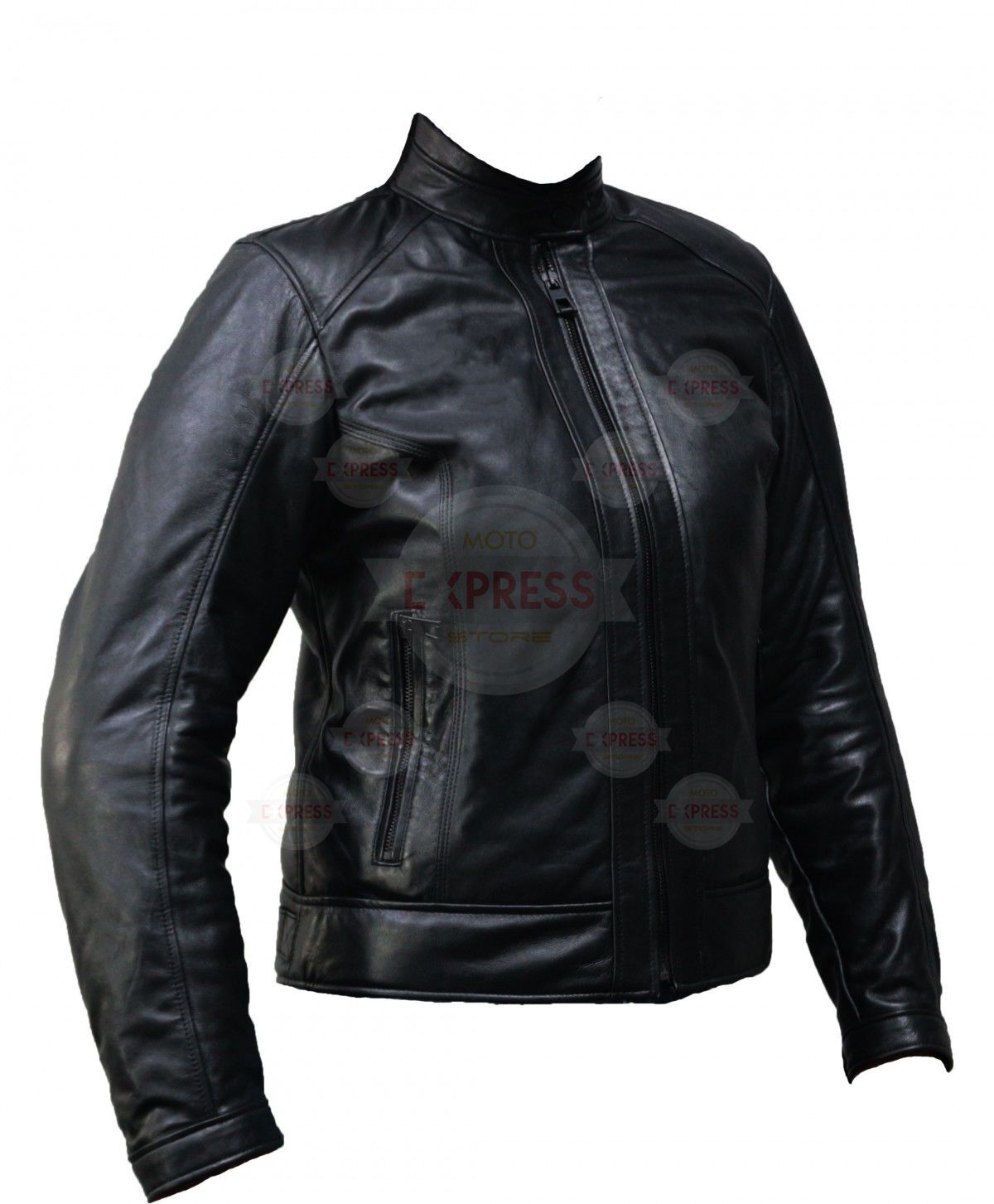 Vexo Moto Deri Kadın Mont Siyah