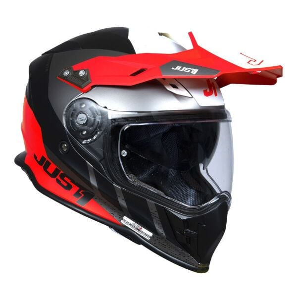 Just1 J34 Pro Outer Space Kapalı Motosiklet Kaskı Siyah Kırmızı