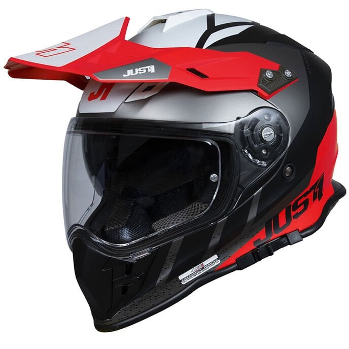 Just1 J34 Pro Outer Space Kapalı Motosiklet Kaskı Siyah Kırmızı