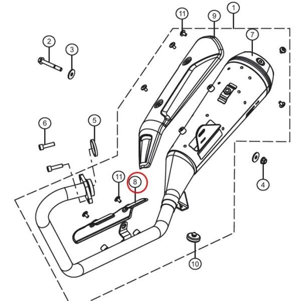 Tvs Raider 125 Egzoz Borusu Headers Muhafazası Koruması Kapağı A