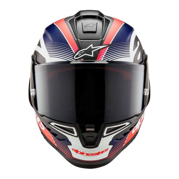 Alpinestars Supertech R10 Carbon Team Spor Motosiklet Kaskı Mat Siyah / Kırmızı / Beyaz