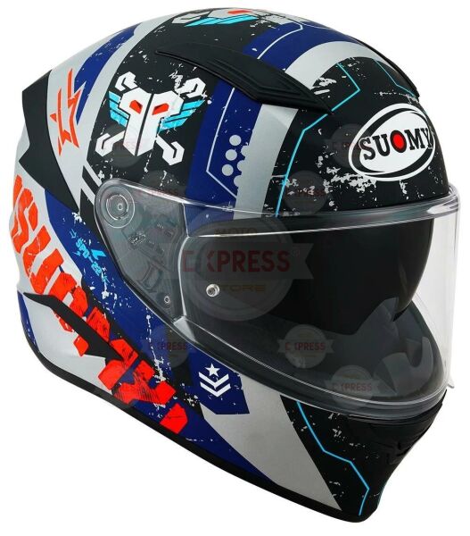 Suomy Speedstar Kask Tactıc Sılver-Red Matt XL