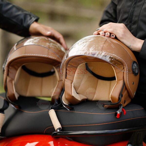 Sway 701 Brown Deri Kask XL