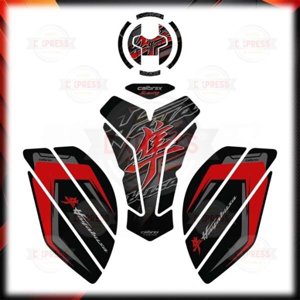 Suzuki GSX-R 1300 Hayabusa Gen3 21-26 Uyumlu Tankpad Depo Yan Ped Seti Kırmızı