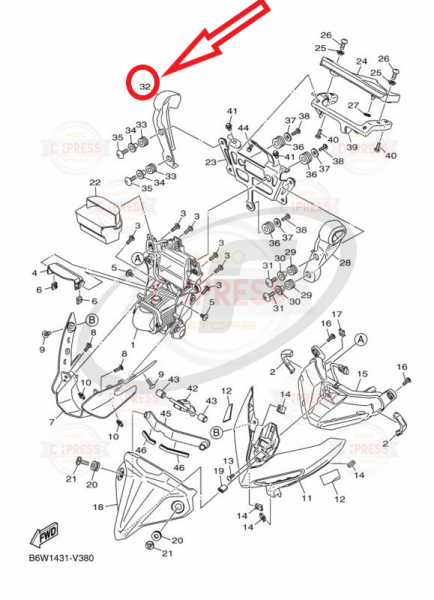 Yamaha MT25 2020-2025 Sağ Ön Sinyal Bağlantı Braketi Plastiği A