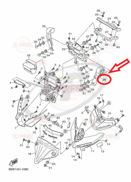 Yamaha MT25 2020-2025 Sol Ön Sinyal Bağlantı Braketi Plastiği A