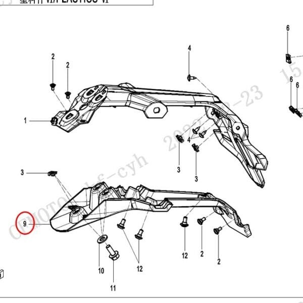 CFMoto 450SR 450NK 2022-2025 Arka Çamurluk Plakalık Altı Bağlantı Braketi Panzolotu