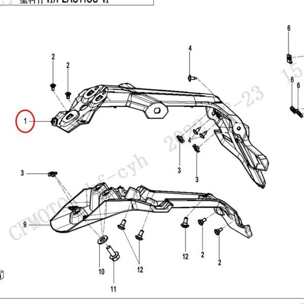 CFMoto 450SR 450NK 2022-2025 Arka Kuyruk Çamurluk Plakalık Grenajı A