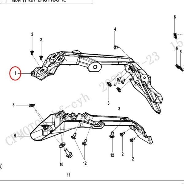 CFMoto 450SR 450NK 2022-2025 Arka Kuyruk Çamurluk Plakalık Grenajı A