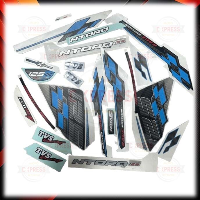 Tvs Ntorq125 Komple Sticker Etiketi Seti Mavi