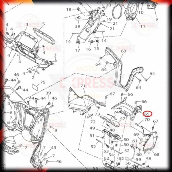 Yamaha Xmax250 2024-2026 Yakıt Deposu Arkası Sele Önü Grenajı Mat Siyah A