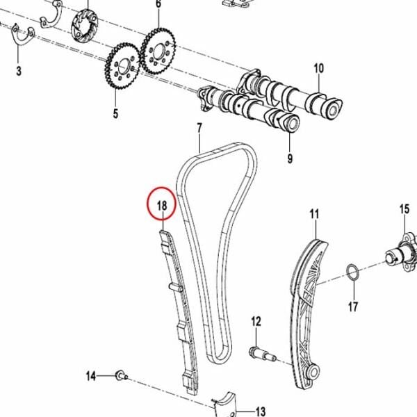 CFMoto 450SR 450NK Ön Eksantrik Zincir Gergi Klavuzu Paleti Lastiği A