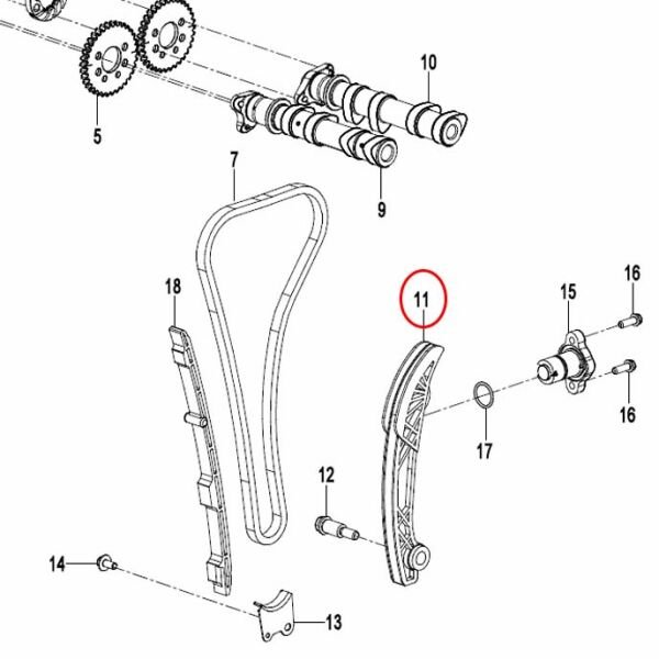 CFMoto 450SR 450NK Arka Eksantrik Zincir Gergi Klavuzu Paleti Lastiği A