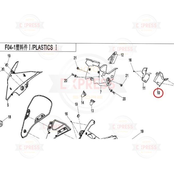 CFMoto 250SR 2020-2025 Km Saati Altı Sol İç Panzolot A