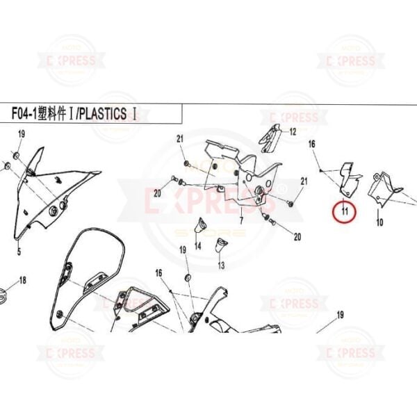 CFMoto 250SR 2020-2025 Km Saati Altı Sağ İç Panzolot A