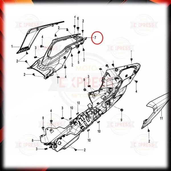 CFMoto 450SR 2022-2025 Sele Ortası Ara Kapak Grenajı Mat A