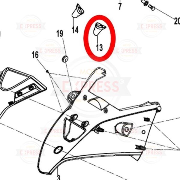 CFMoto 250SR 2020-2024 Sol Siperlik Altı Hava Kapağı A
