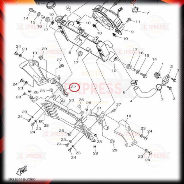 Yamaha MT25 2020-2026 Sağ Radyatör Grenajı Bağlantı Braketi