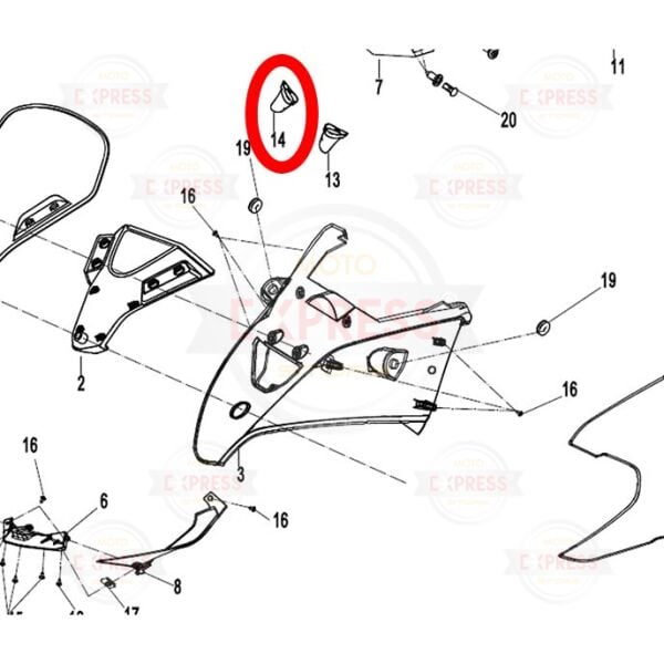 CFMoto 250SR 2020-2025 Sağ Siperlik Altı Hava Kapağı