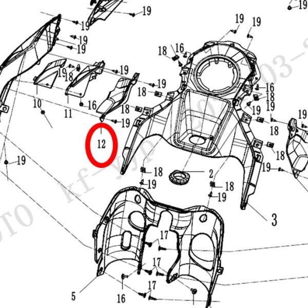 CFMoto 250NK 2023-2024 Sağ Depo Grenajı İç Bağlantı Panzolotu A