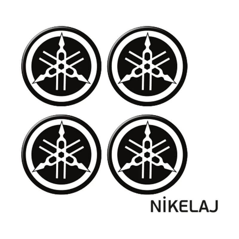 Yamaha Uyumlu Nikelaj Dörtlü Damla Etiket Sticker 3.5cm