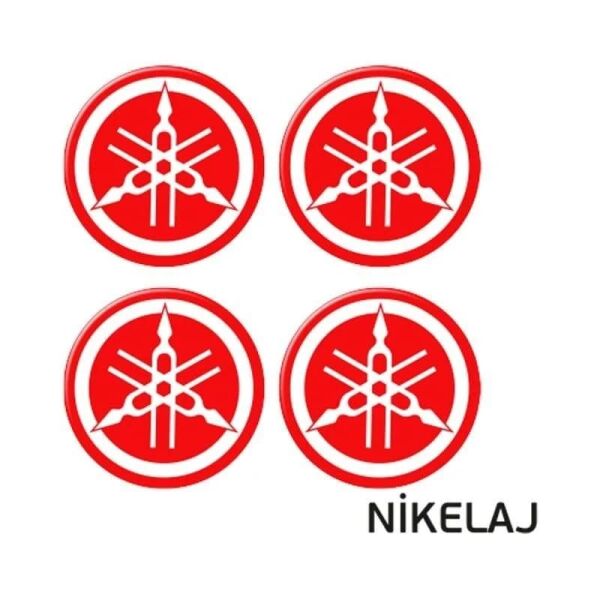 Yamaha Uyumlu Nikelaj Dörtlü Damla Etiket Sticker 3.5cm