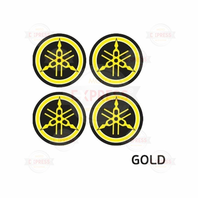 Yamaha Uyumlu Nikelaj Dörtlü Damla Etiket Sticker 3.5cm GOLD