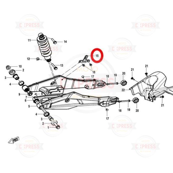 CFMoto 250NK 2023-2024 Euro5 Arka İç Çamurluk Ufak Bağlantı Braketi A
