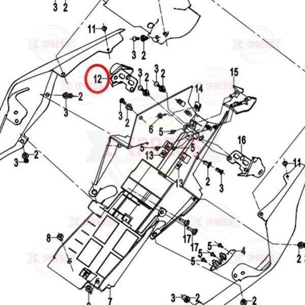 CFMoto 250NK 2018-2024 Sağ Arka Sinyal Bağlantı Braketi Demiri A