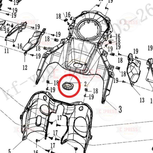 CFMoto 250NK 2023-2024 Euro5 Kontak Çerçevesi Plastiği Dekoru A