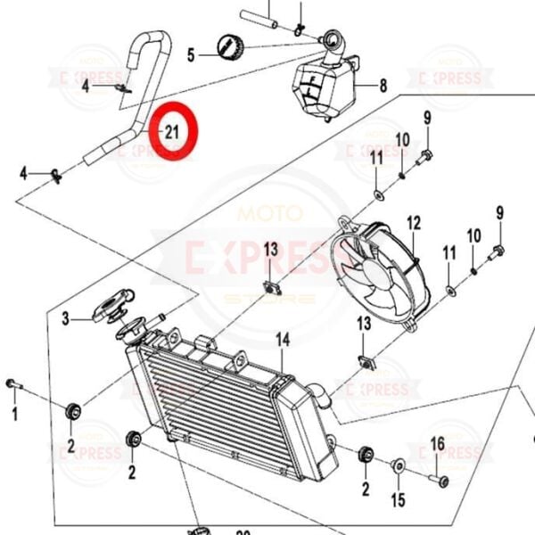 CFMoto 250NK 2023-2024 Euro5 Radyatör Üst Hortumu Borusu A