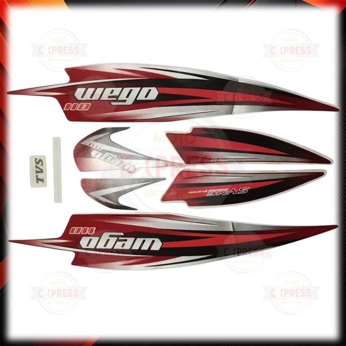 Tvs Wego 110 Arma Sticker Amblem Seti Kırmızı