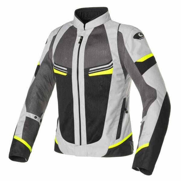 Clover Airjet-5 Korumalı Yazlık Motosiklet Montu Gri/ Sarı
