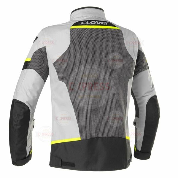 Clover Airjet-5 Korumalı Yazlık Motosiklet Montu Gri/ Sarı M
