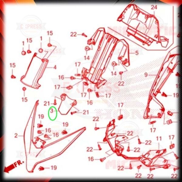 Honda Forza250 2023-2026 Ön V Parça Üstü Ufak Grenaj A