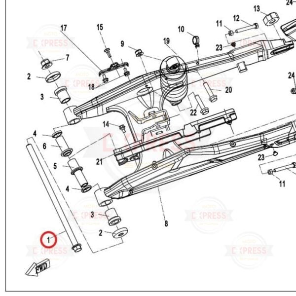 CFMoto 250NK 250SR 2018-2025 Şasi Mafsal Mili Saplaması A