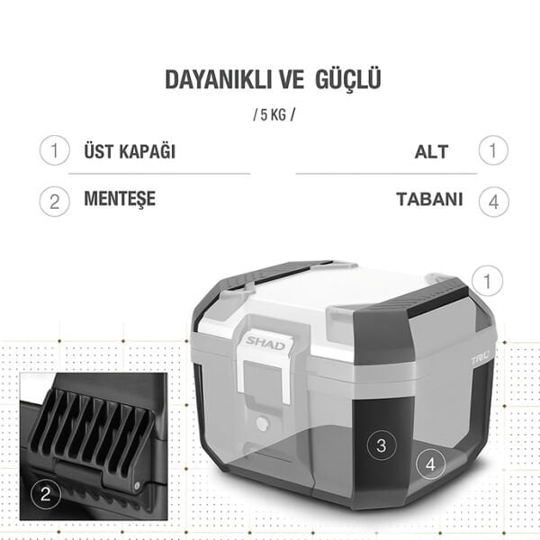 Shad TR41 Terra Alümünyüm Kapaklı Arka Çanta Siyah