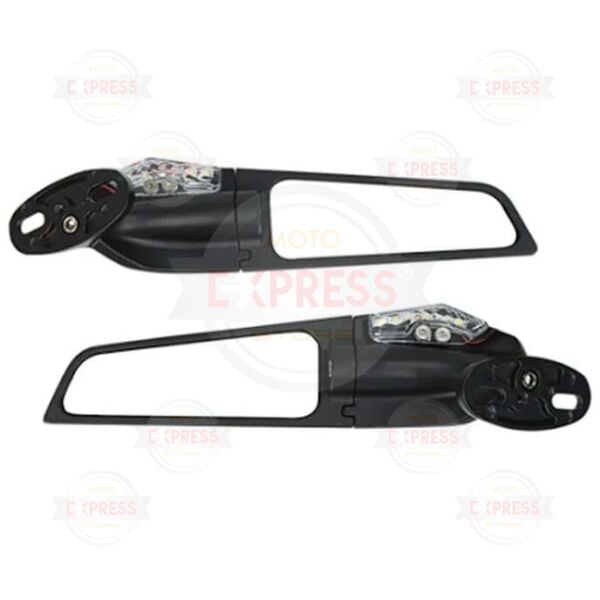 Sinyalli Racing Motosiklet Katlanır H2 Rüzgar Kanat Yarasa Kanadı Aynası